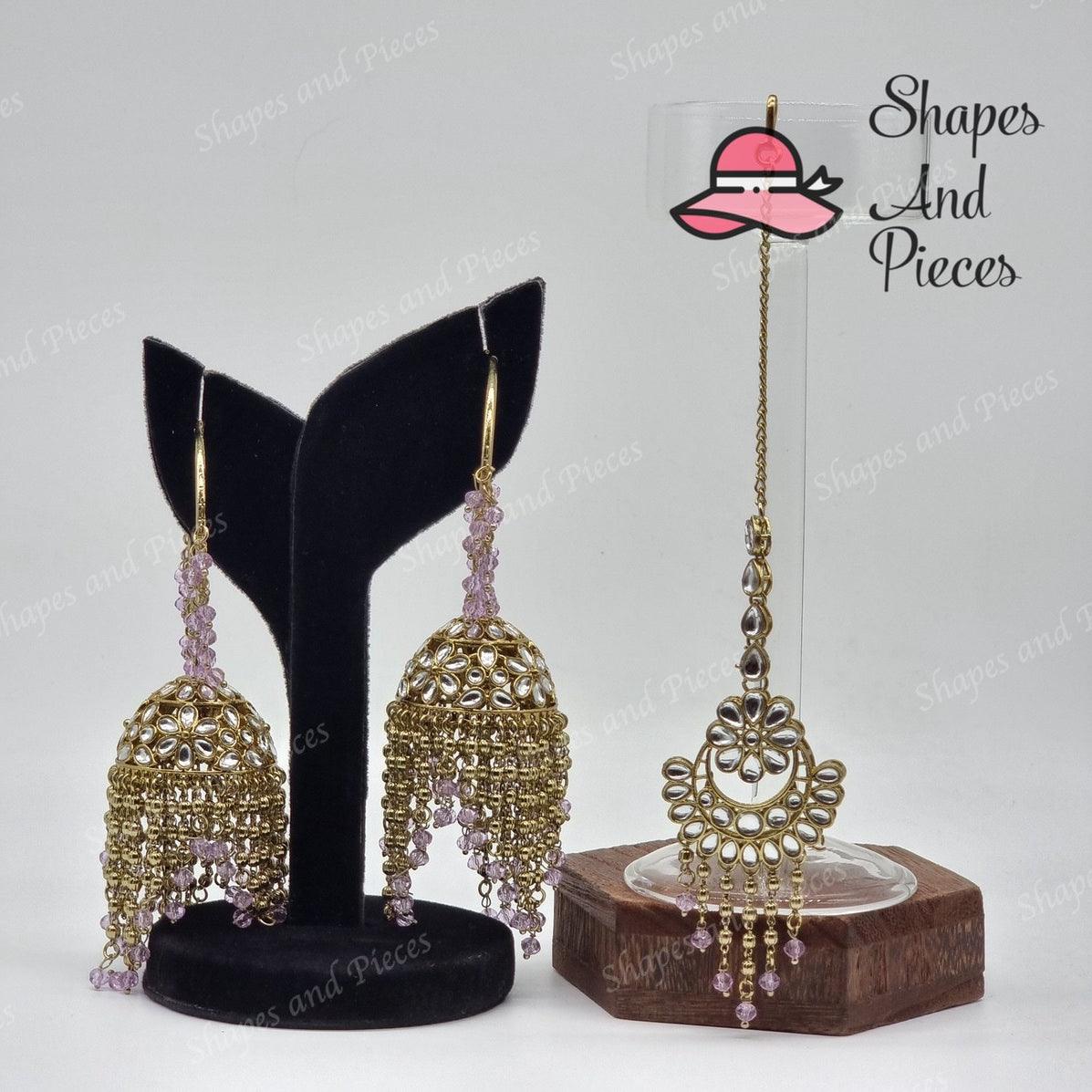 Jhumar Earrings and Tikka Set - Shapes and Pieces