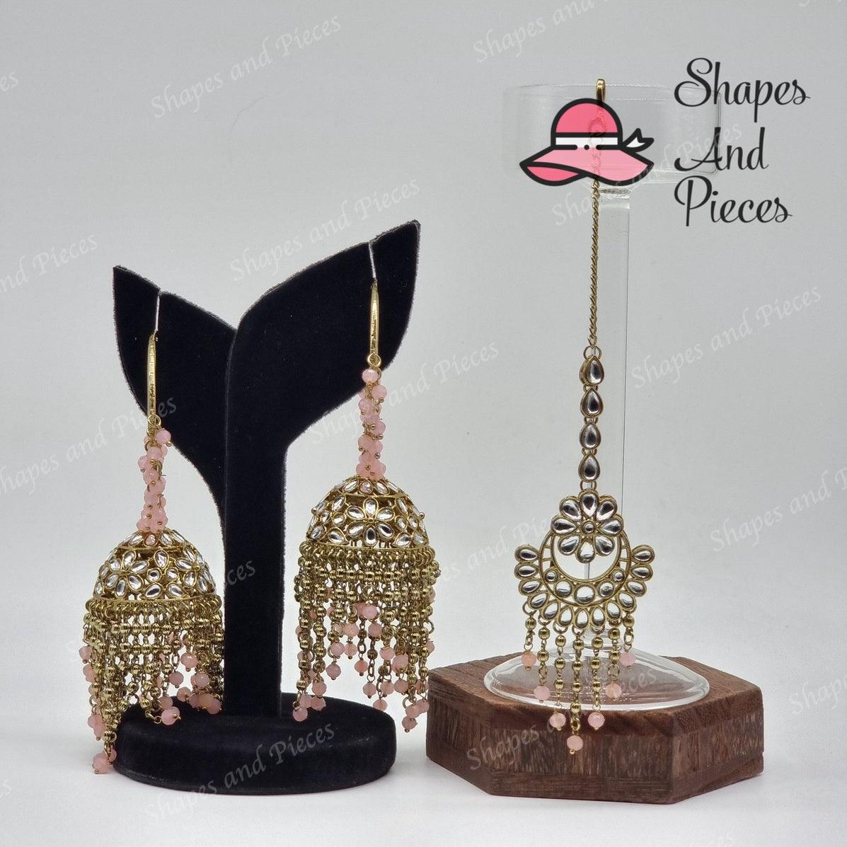 Jhumar Earrings and Tikka Set - Shapes and Pieces