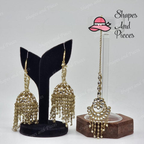 Jhumar Earrings and Tikka Set - Shapes and Pieces