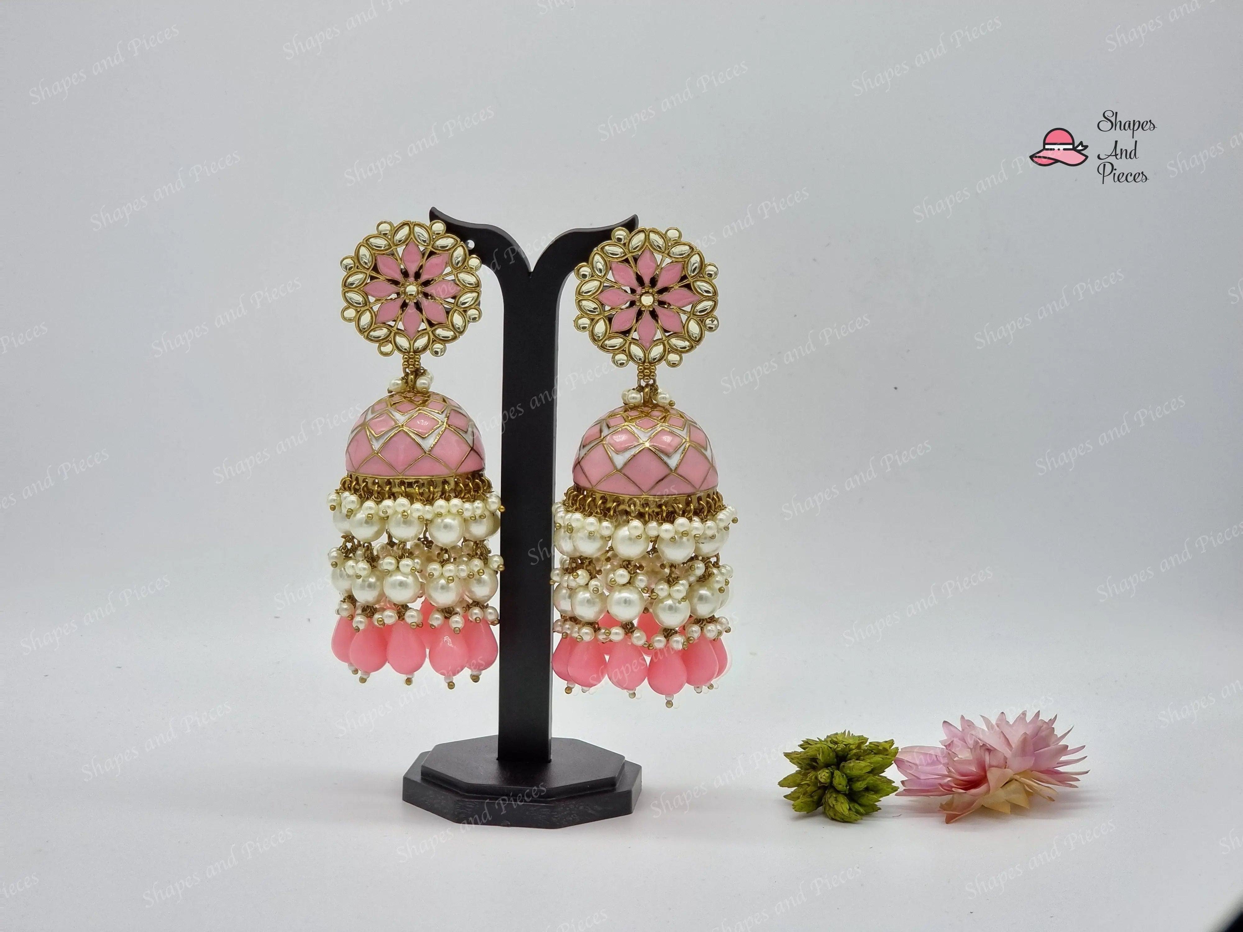 Kalp Jhumka Earrings - Kalp Jhumka Earrings - undefined - Shapes and Pieces