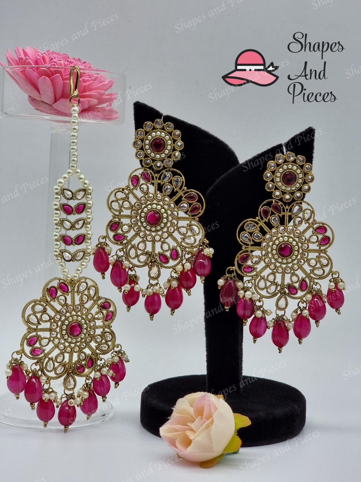 Kara Earrings and Tikka Set - Shapes and Pieces