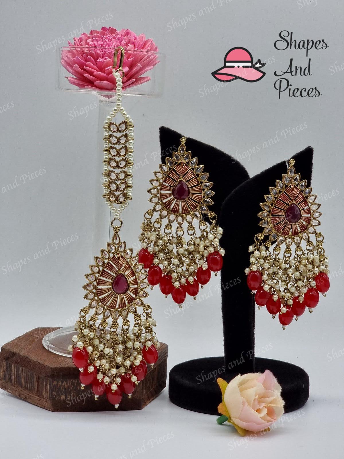 Kaz Earrings and Tikka Set - Shapes and Pieces