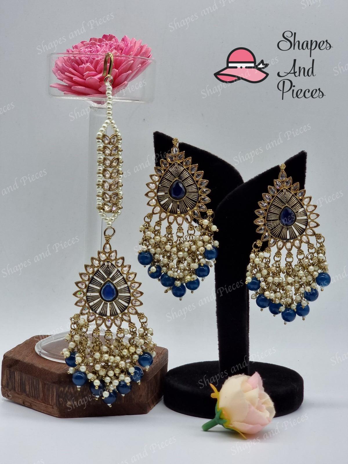 Kaz Earrings and Tikka Set - Shapes and Pieces