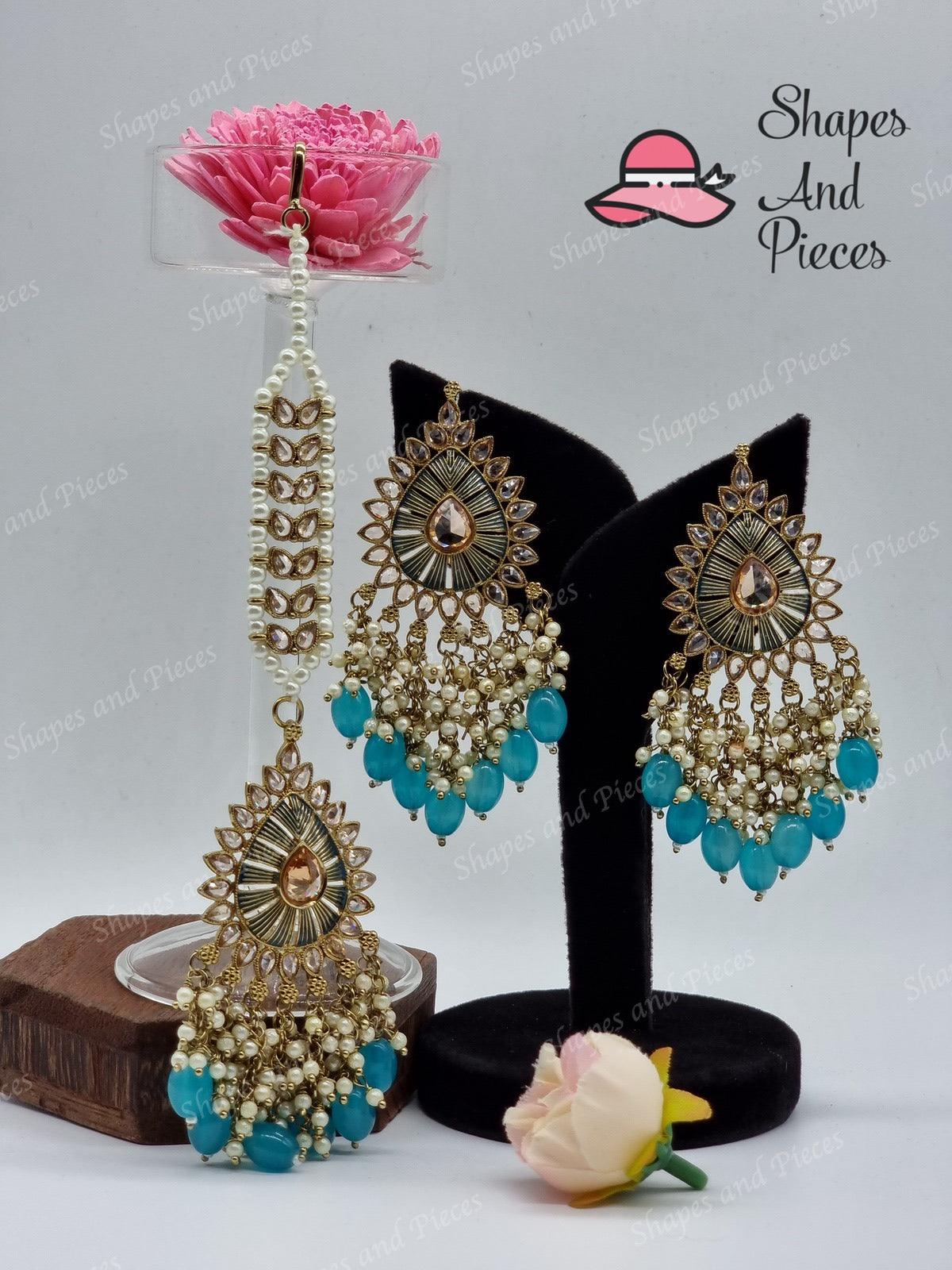 Kaz Earrings and Tikka Set - Shapes and Pieces