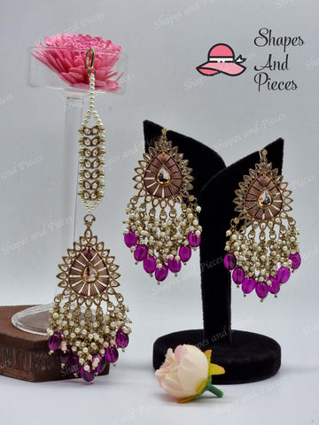 Kaz Earrings and Tikka Set - Kaz Earrings and Tikka Set - undefined - Shapes and Pieces