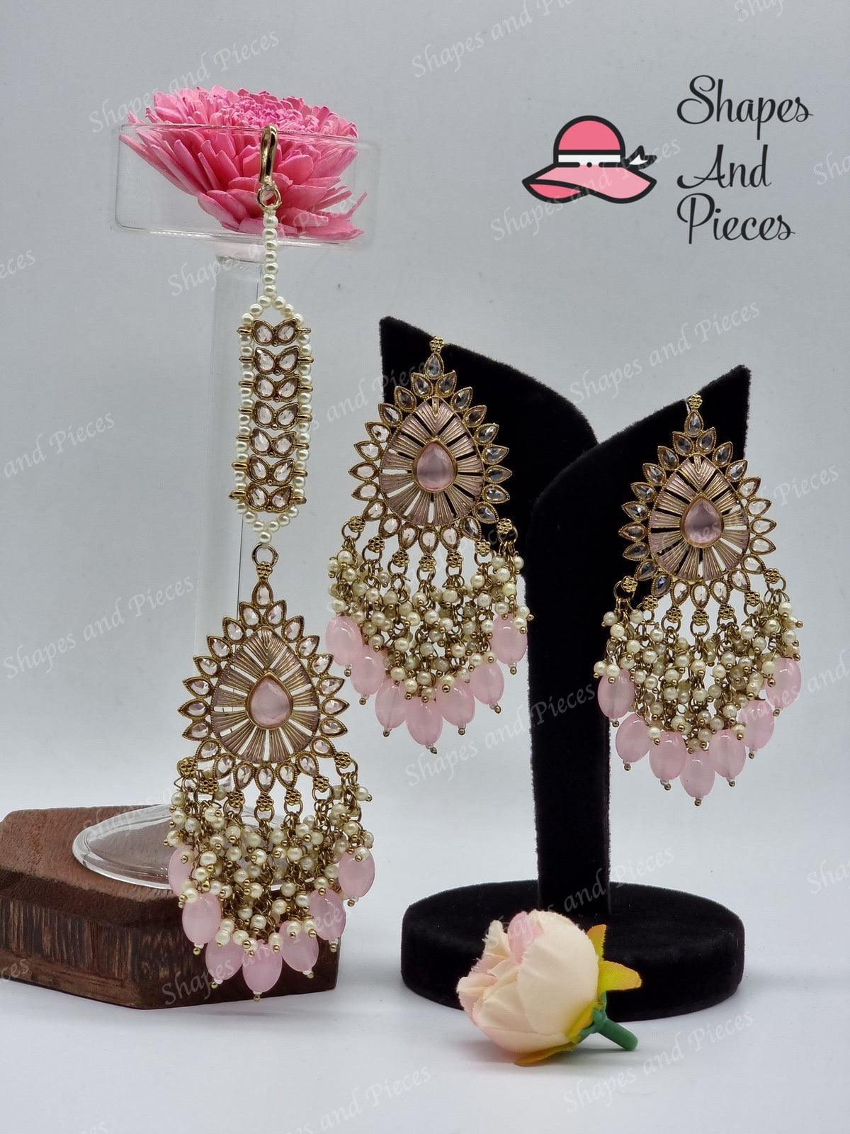 Kaz Earrings and Tikka Set - Kaz Earrings and Tikka Set - undefined - Shapes and Pieces