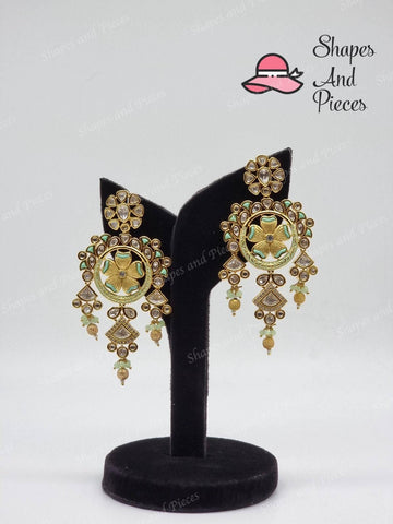 Kundan Floral Earrings - Shapes and Pieces