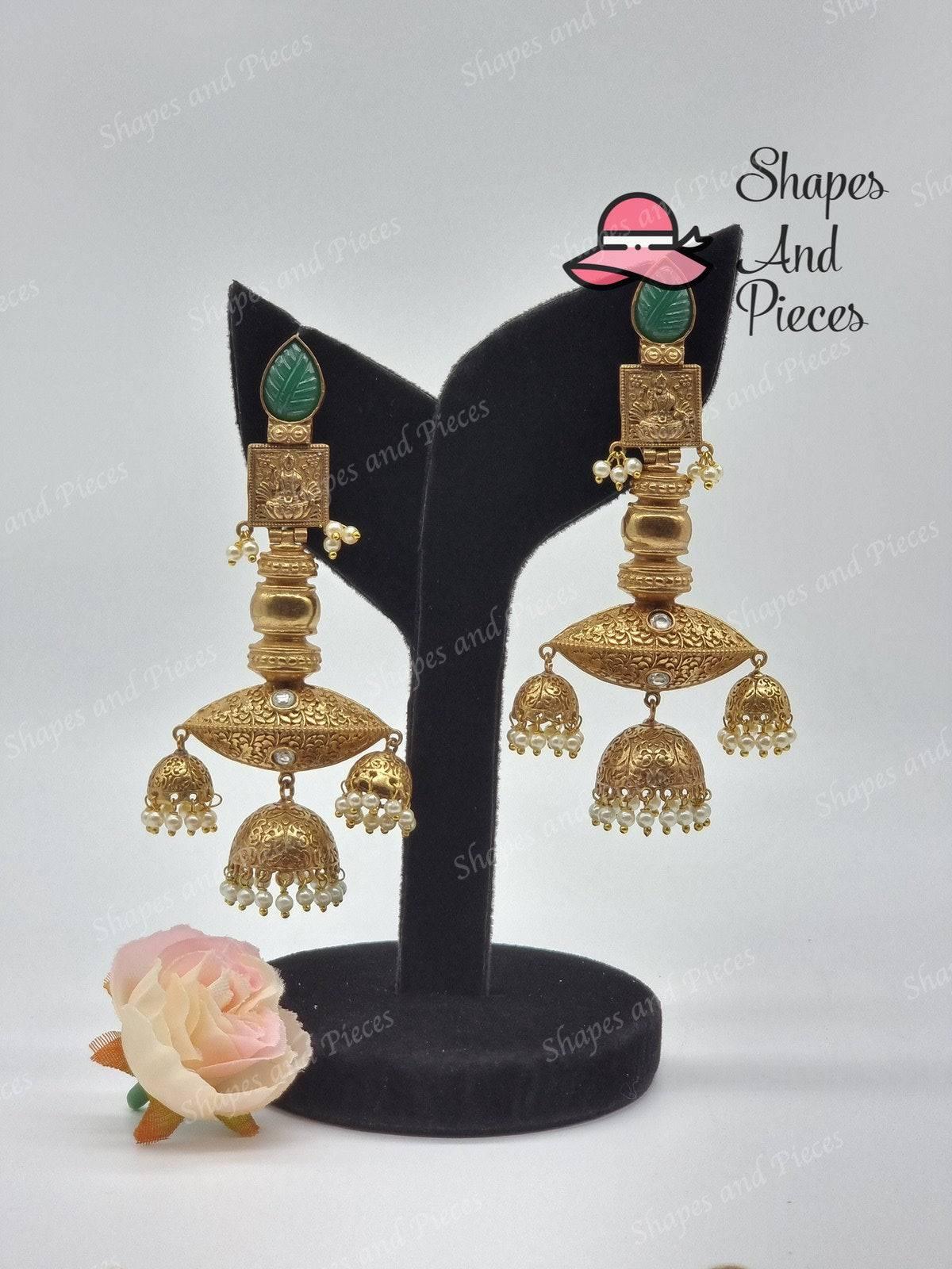 Laxmi Temple Earrings - Shapes and Pieces