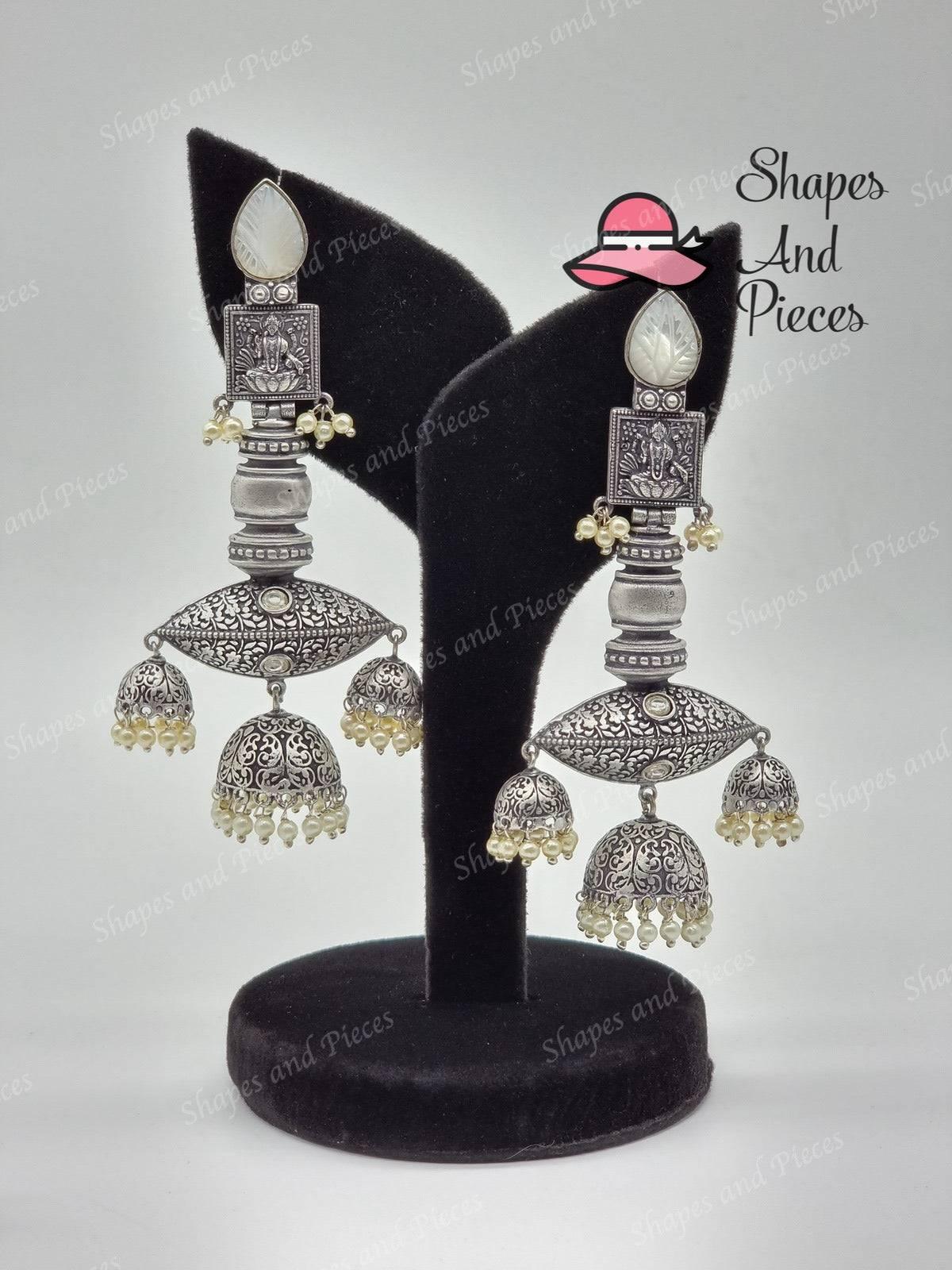 Laxmi Temple Earrings - Shapes and Pieces