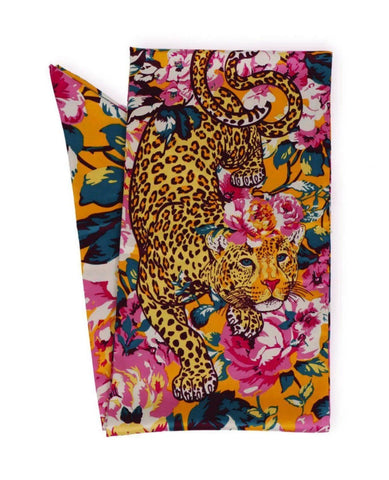 Leopard Floral Satin Neck Scarf - Shapes and Pieces