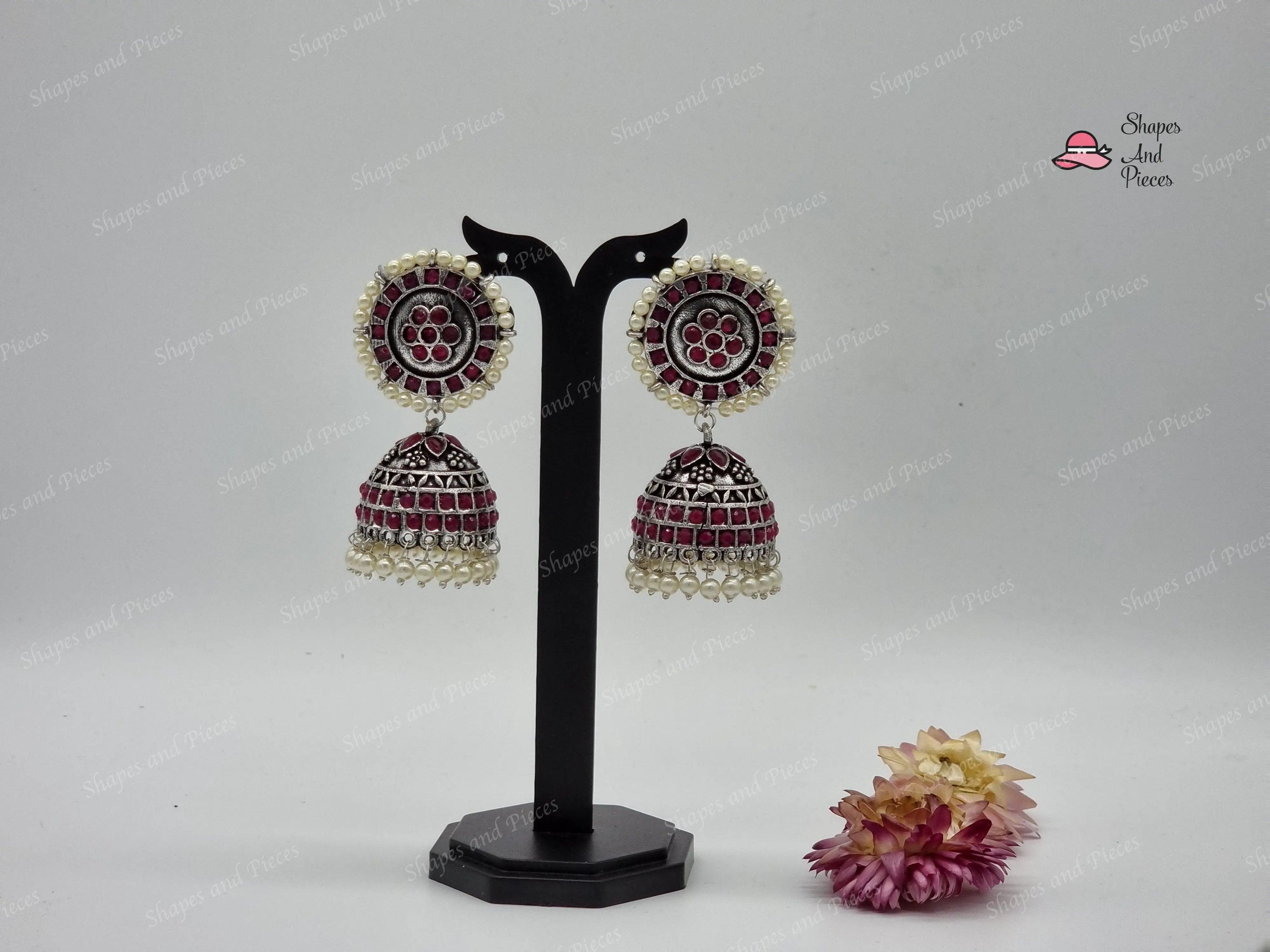 Lina Jhumka Earrings - Shapes and Pieces