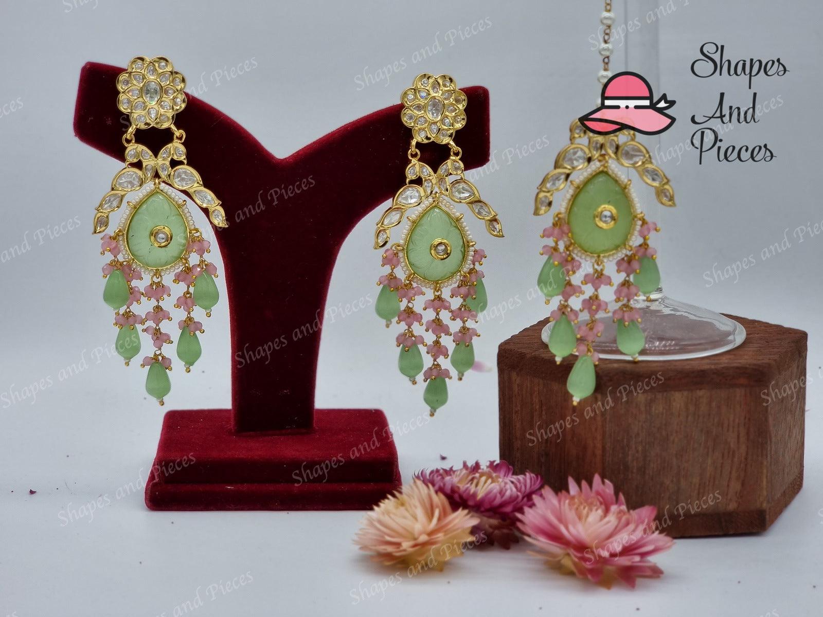 Maurya Earrings and Tikka - Shapes and Pieces