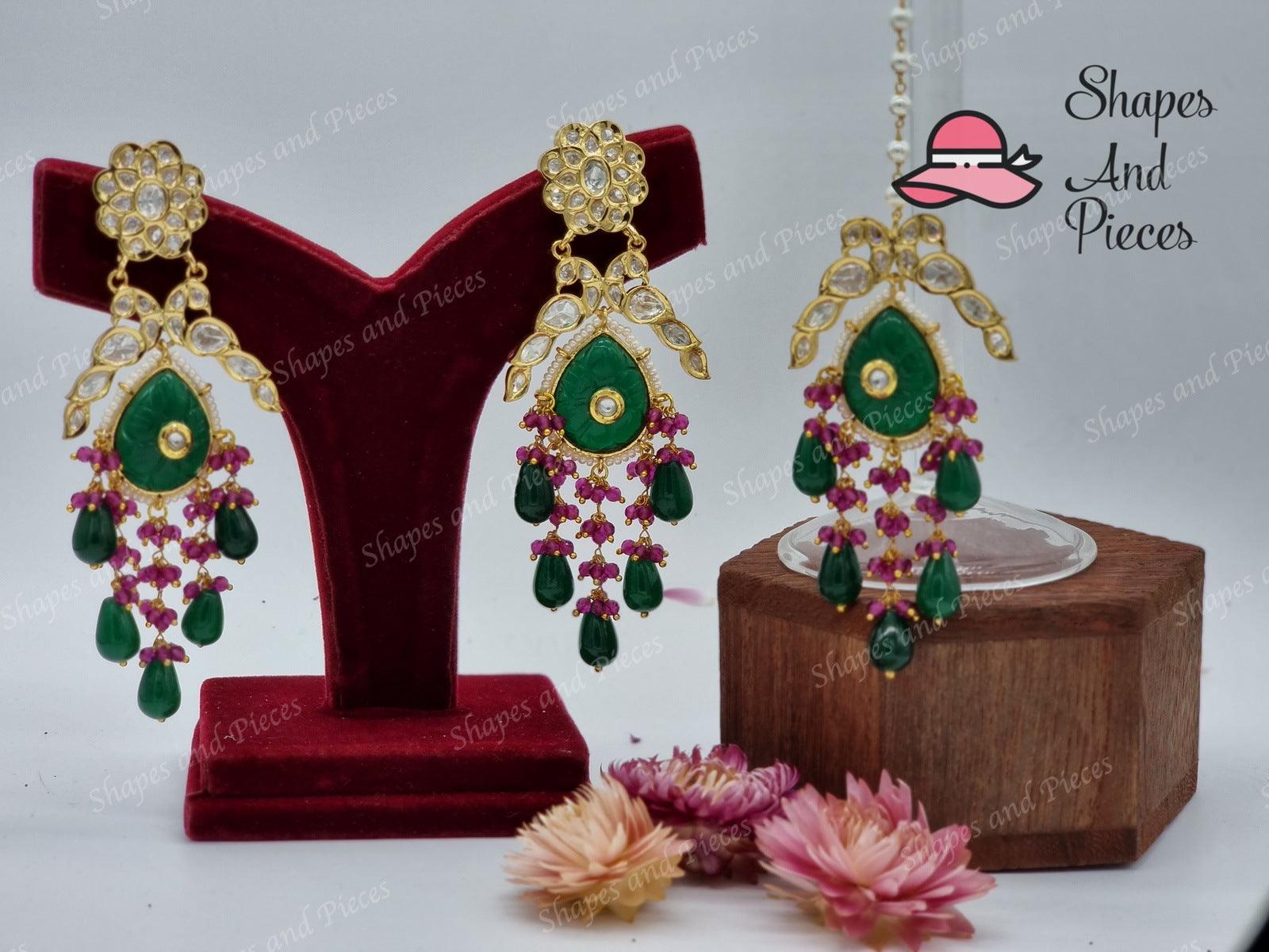 Maurya Earrings and Tikka - Shapes and Pieces