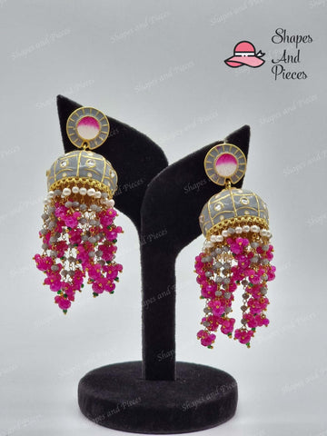 Meenakari Star Jhumka - Shapes and Pieces