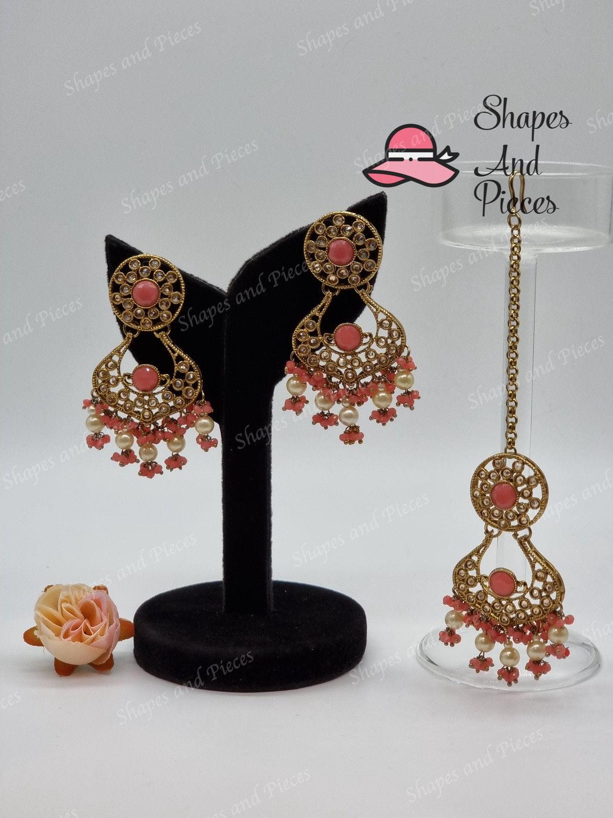 Misa Earring and Tikka Set - Shapes and Pieces