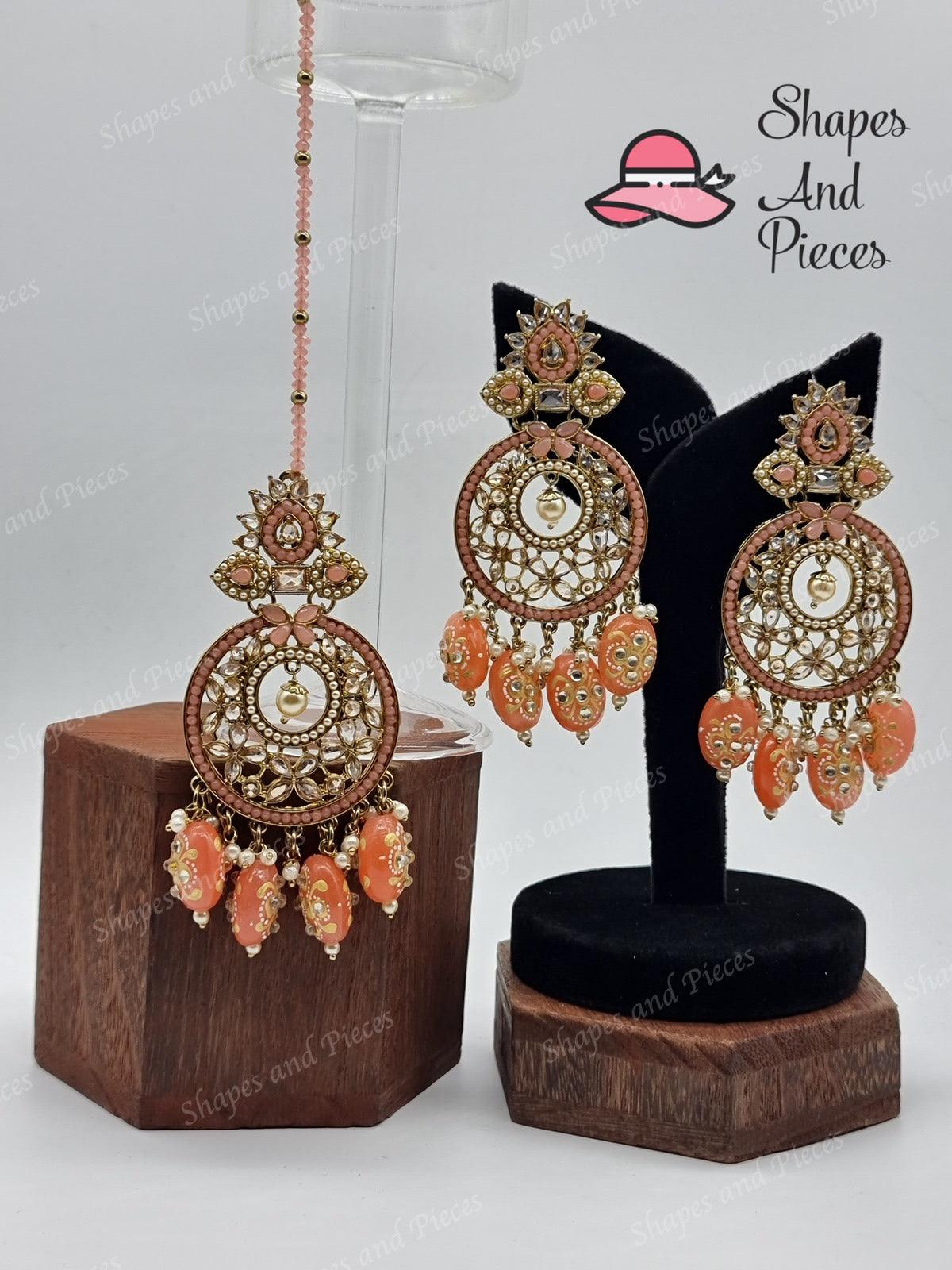 Miya Earrings and Tikka Set - Shapes and Pieces