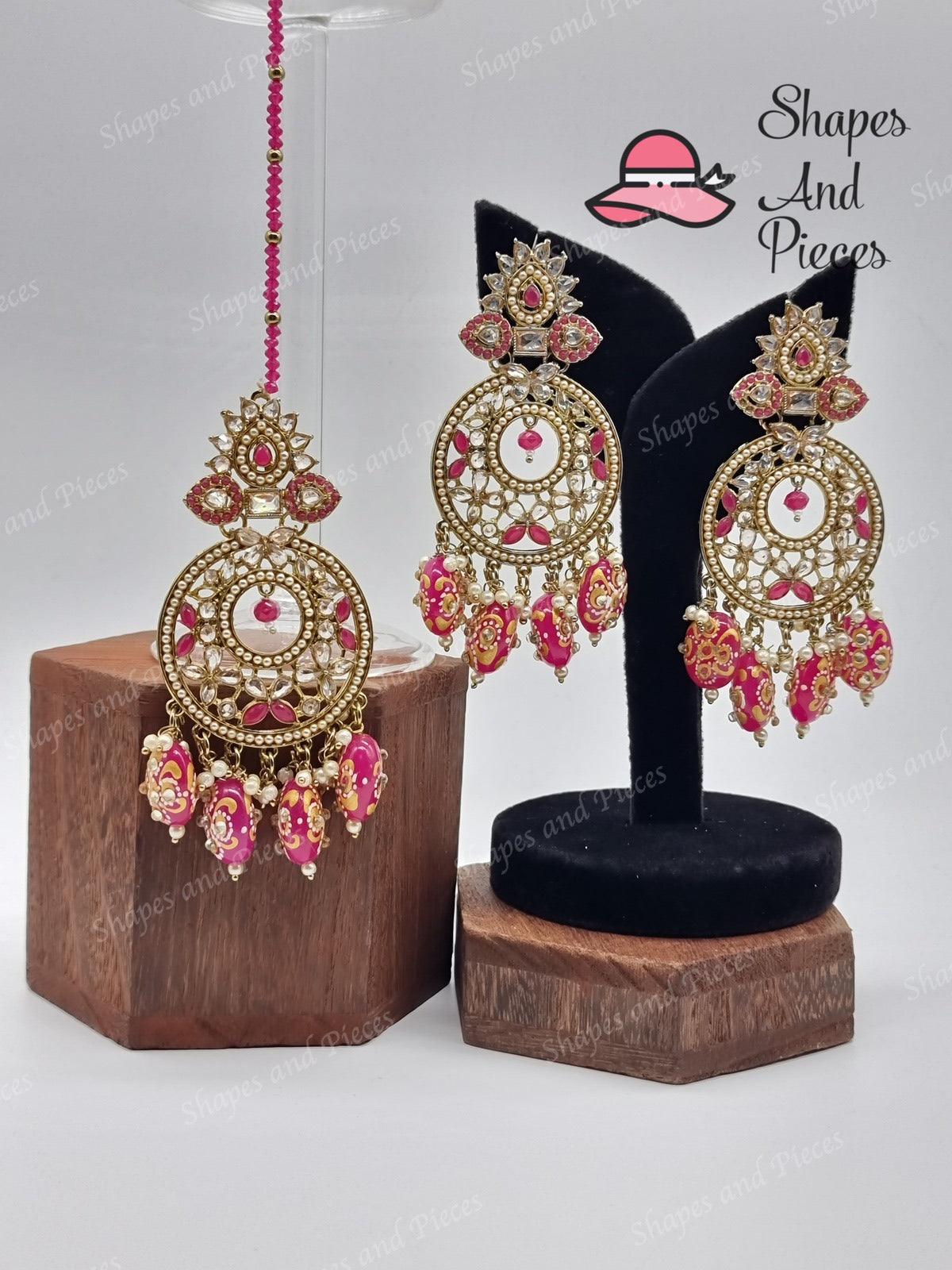 Miya Earrings and Tikka Set - Shapes and Pieces