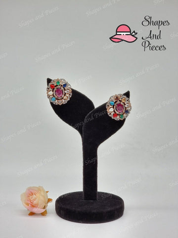 Navratna Studs - Shapes and Pieces