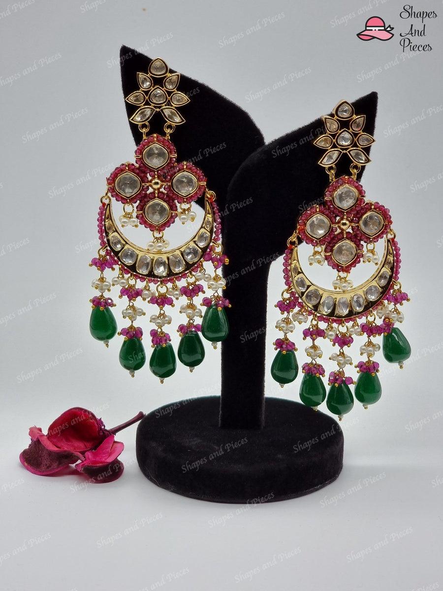 Nida Kundan Earrings - Shapes and Pieces