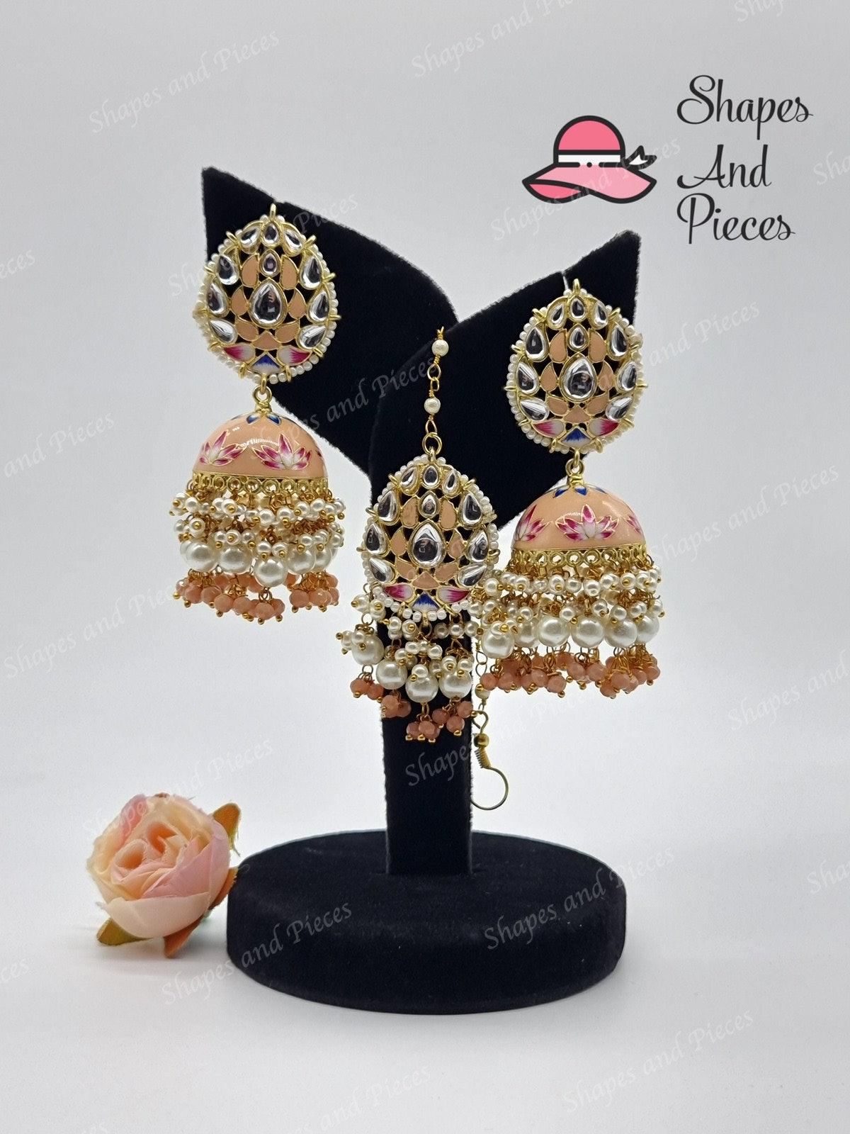 Nisa Earrings and Tikka Set - Shapes and Pieces