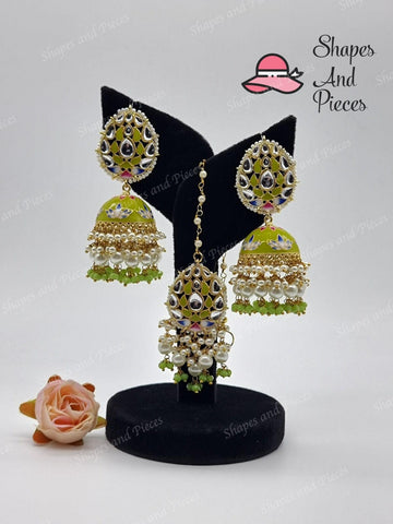 Nisa Earrings and Tikka Set - Shapes and Pieces