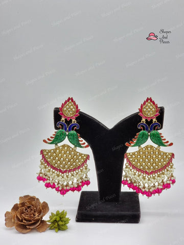 Pakhi Kundan Earrings - Shapes and Pieces