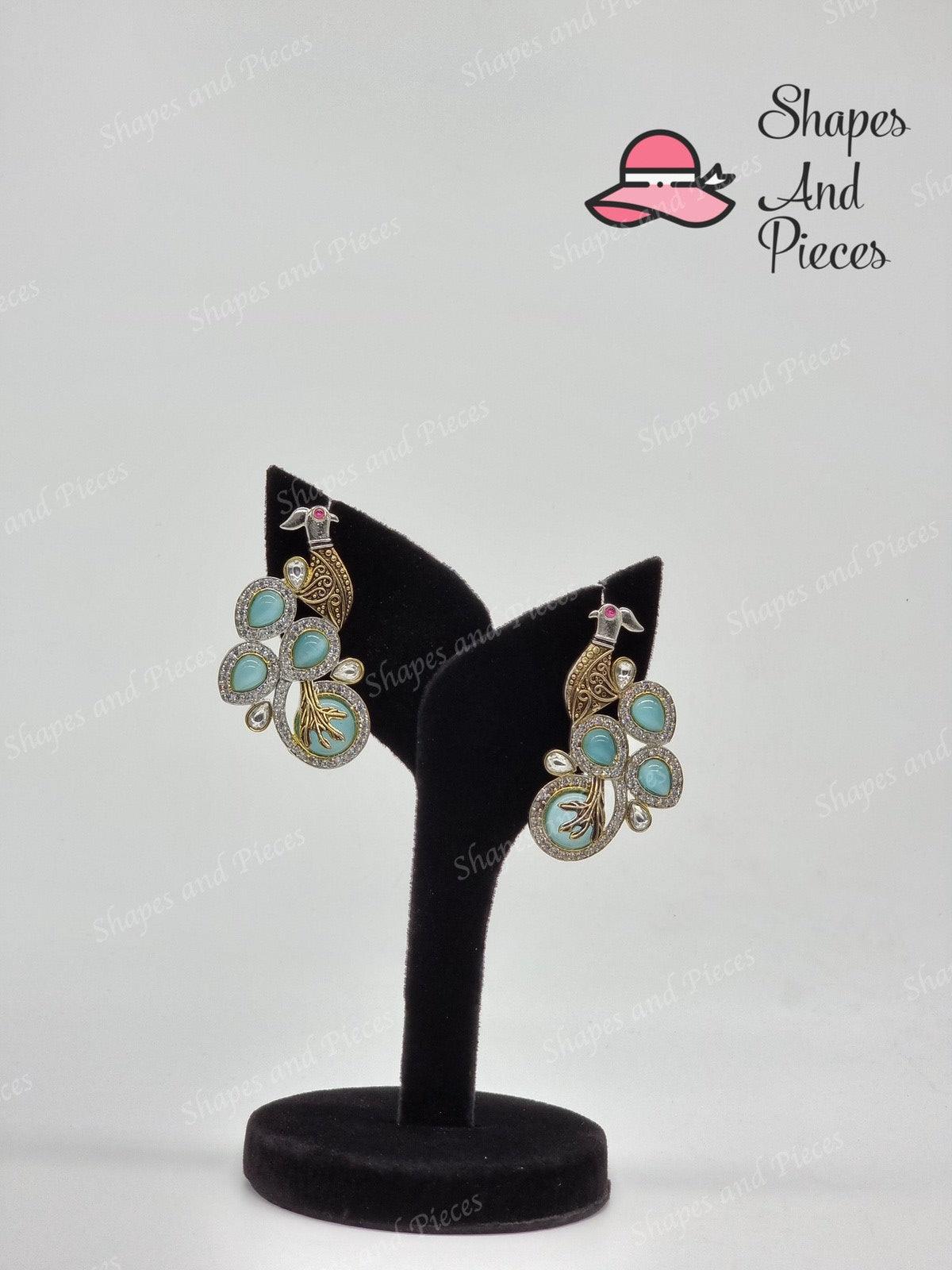 Peacock Fusion Earrings - Shapes and Pieces