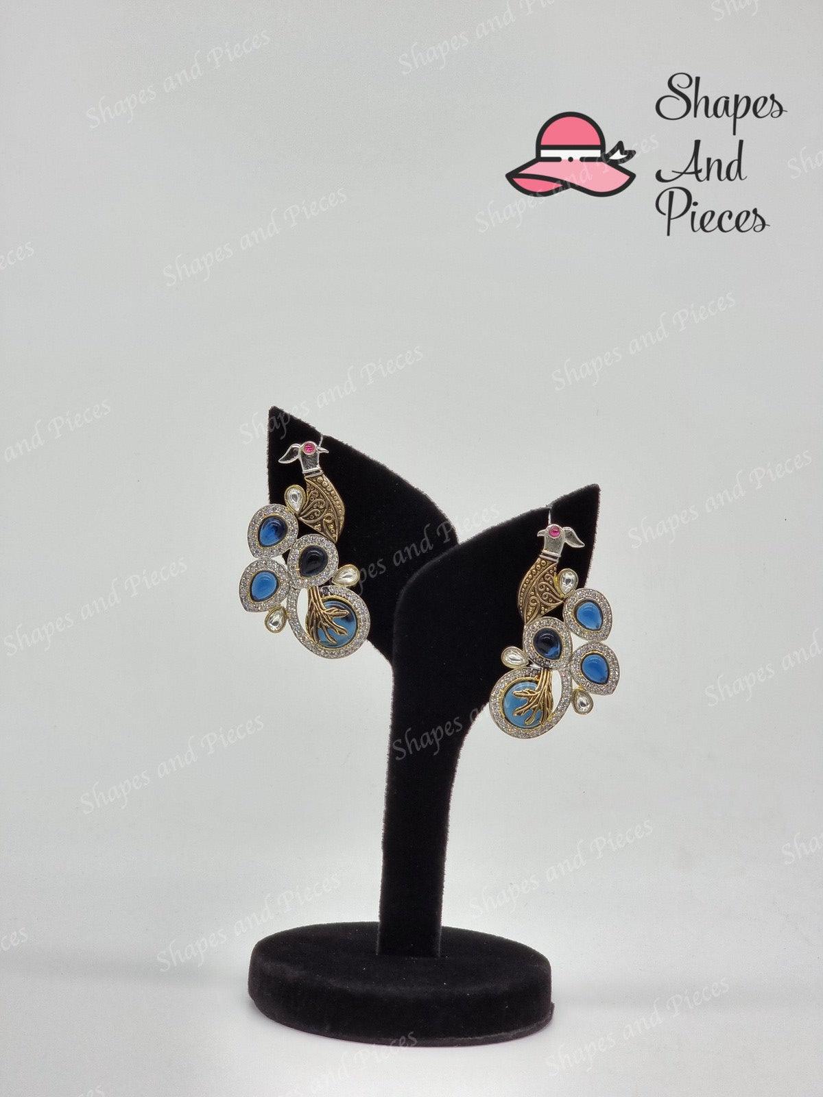 Peacock Fusion Earrings - Shapes and Pieces