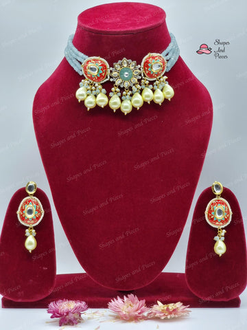 Pearl Drop Chokar Set - Shapes and Pieces