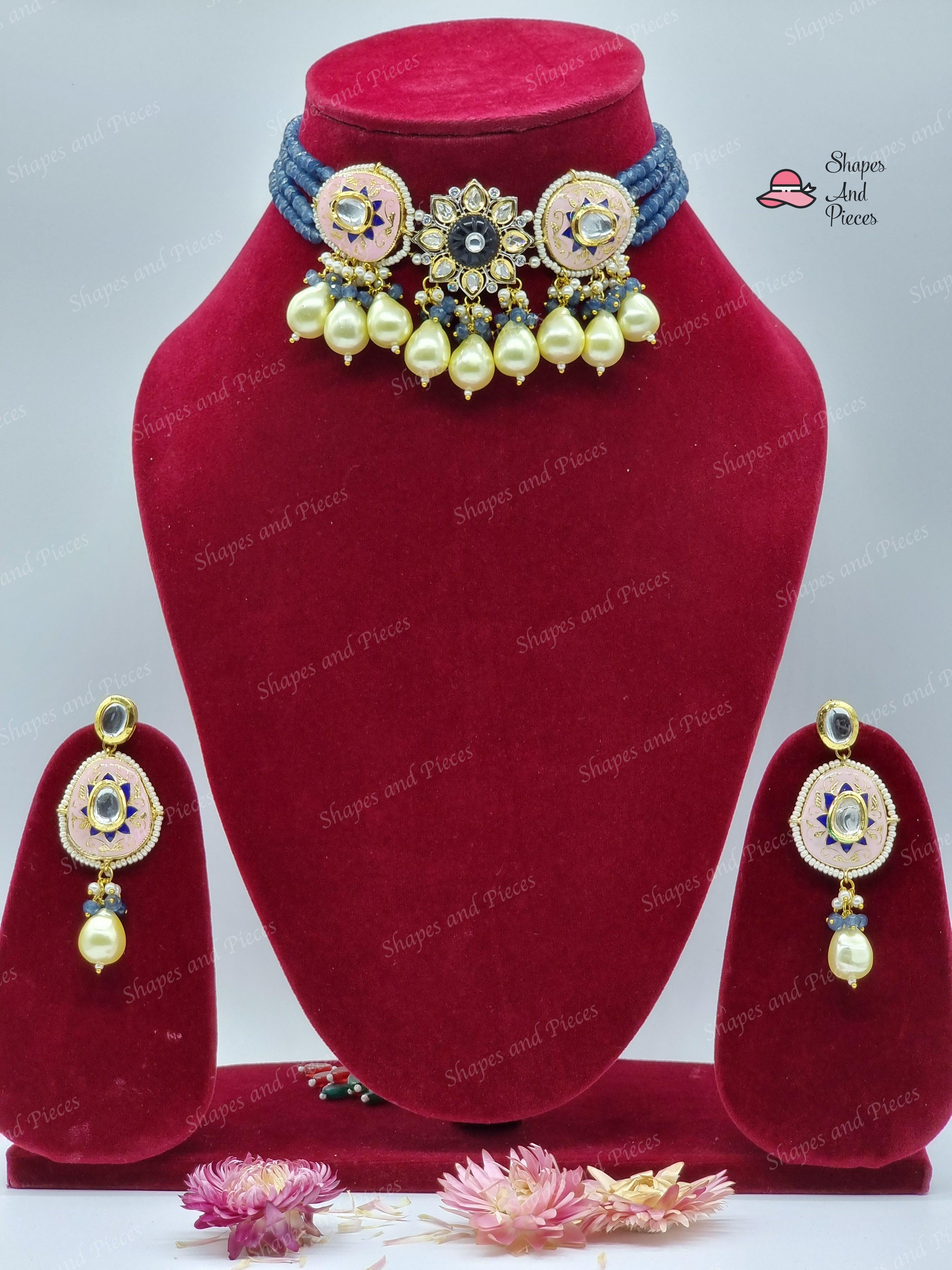 Pearl Drop Chokar Set - Shapes and Pieces