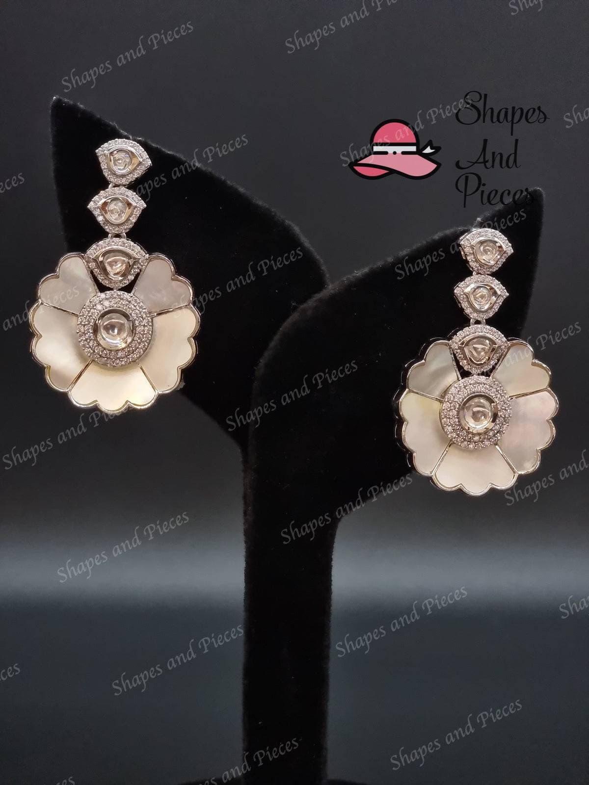 Pearl Rose Earrings - Shapes and Pieces