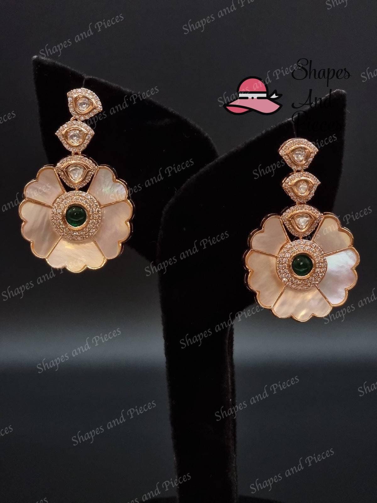 Pearl Rose Earrings - Shapes and Pieces