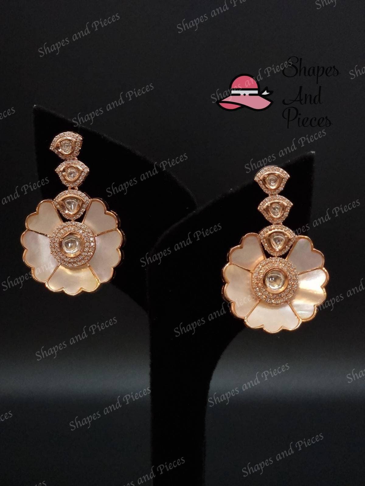 Pearl Rose Earrings - Shapes and Pieces