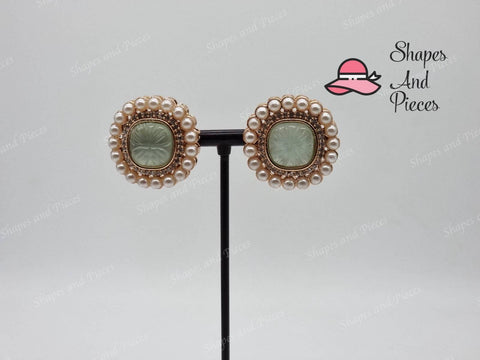 Pearl Square Studs - Shapes and Pieces