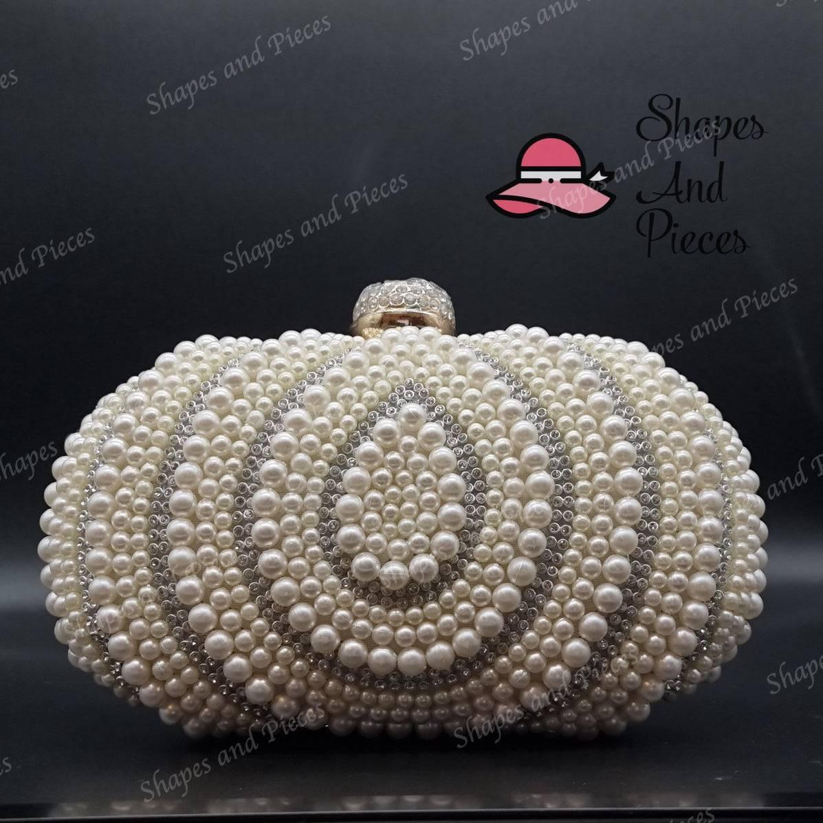 Pearl Swirl Clutch Bag - Shapes and Pieces