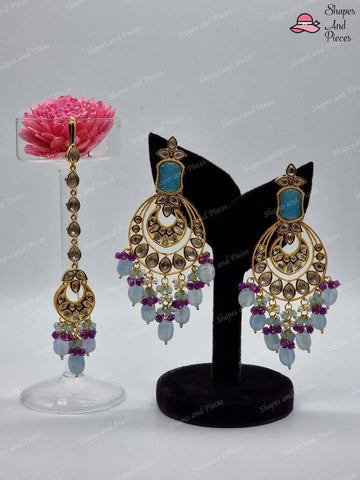 Raziya Earrings and Tikka Set - Shapes and Pieces