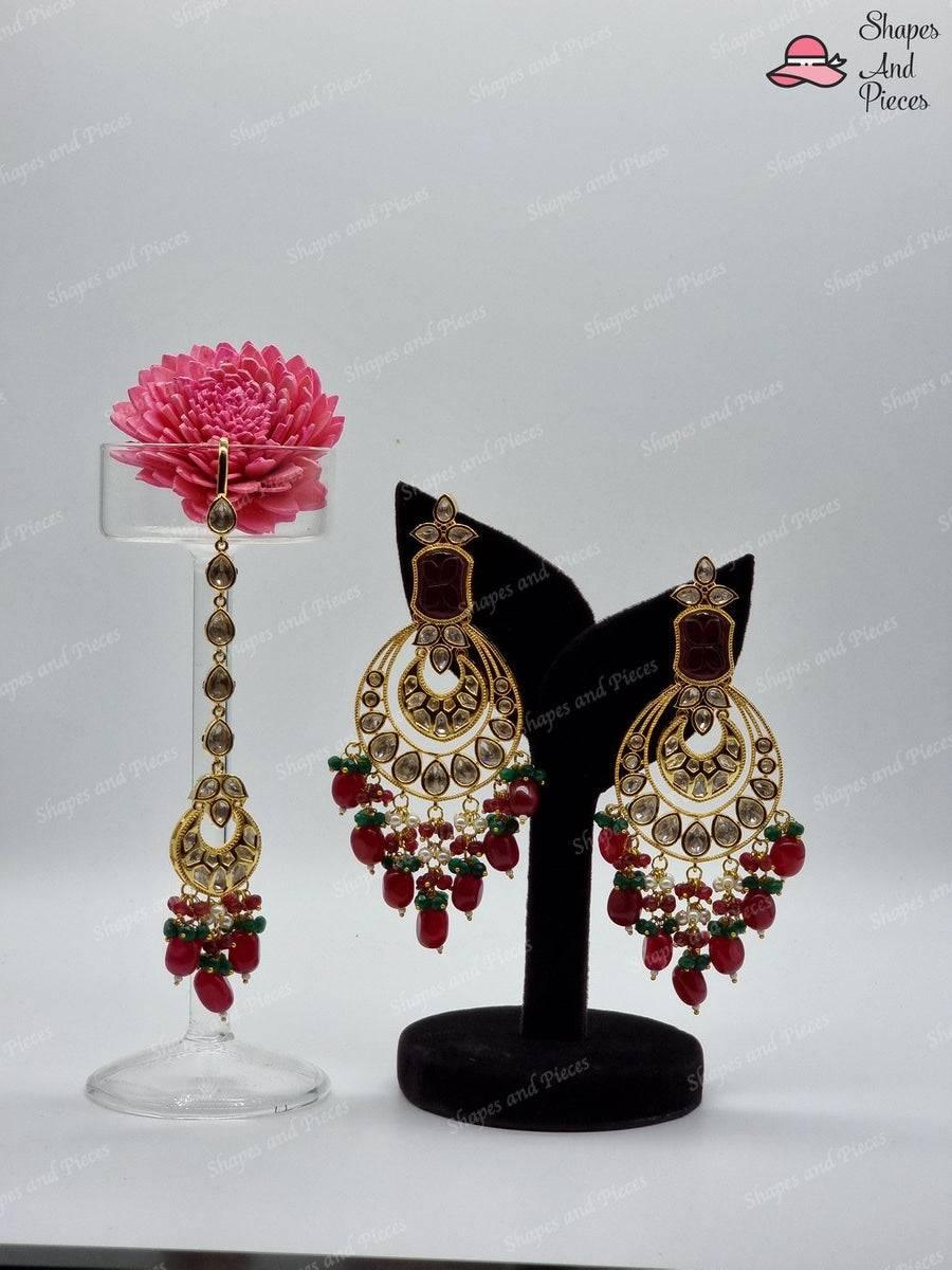 Raziya Earrings and Tikka Set - Shapes and Pieces