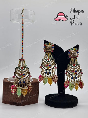 Rivi Earrings and Tikka Set - Shapes and Pieces