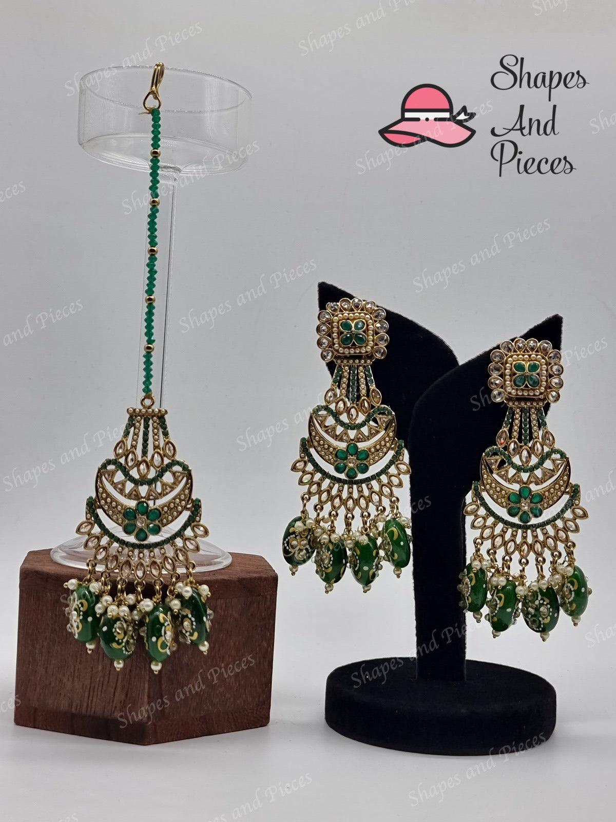 Rivi Earrings and Tikka Set - Shapes and Pieces