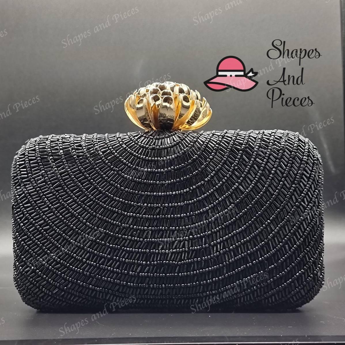 Royal Black Clutch Bag - Shapes and Pieces