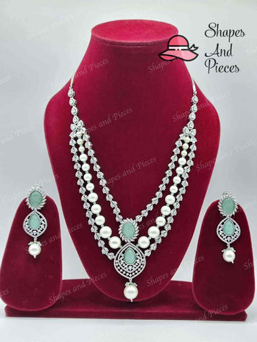 Ruhi AD Necklace Set - Shapes and Pieces