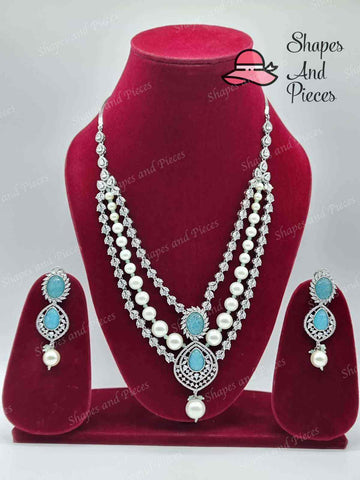 Ruhi AD Necklace Set - Shapes and Pieces