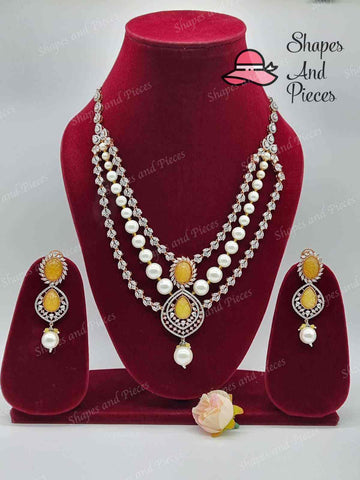 Ruhi AD Necklace Set - Shapes and Pieces