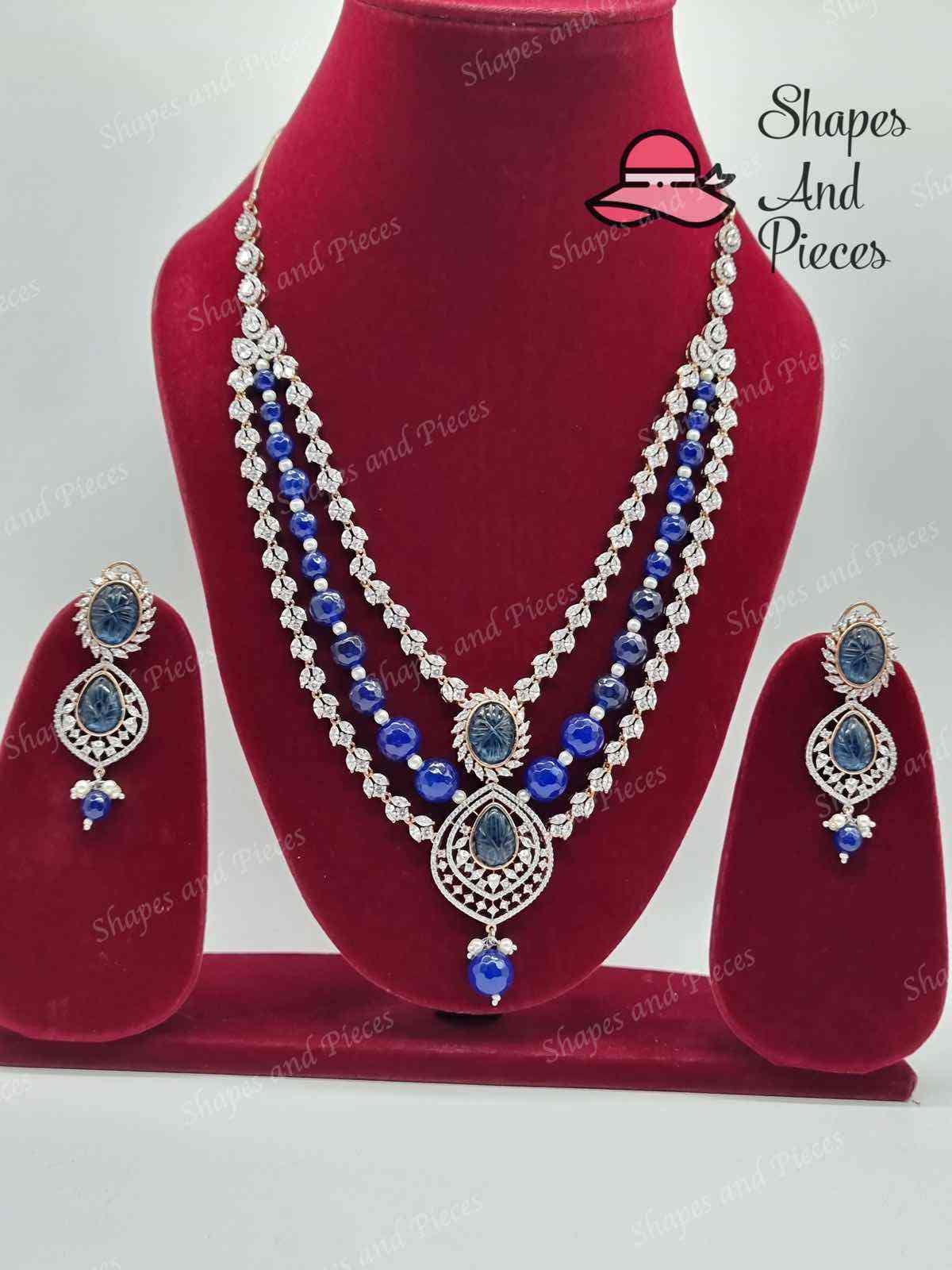 Ruhi AD Necklace Set - Shapes and Pieces