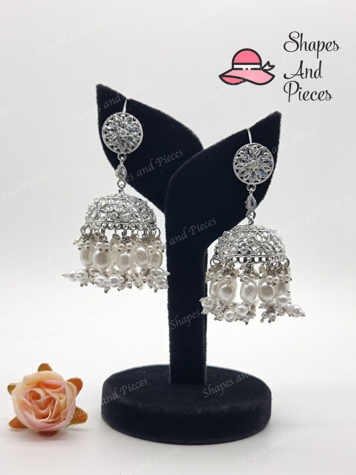 Silver Tone Jhumki - Shapes and Pieces