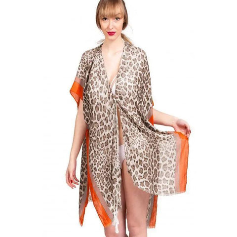 Soft Printed Pareo Sarong Dress with Leopard Pattern - Shapes and Pieces