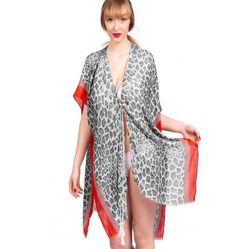 Soft Printed Pareo Sarong Dress with Leopard Pattern - Shapes and Pieces