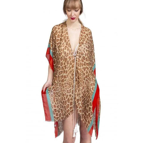 Soft Printed Pareo Sarong Dress with Leopard Pattern - Shapes and Pieces