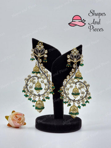 Spiral Kundan Earrings - Shapes and Pieces