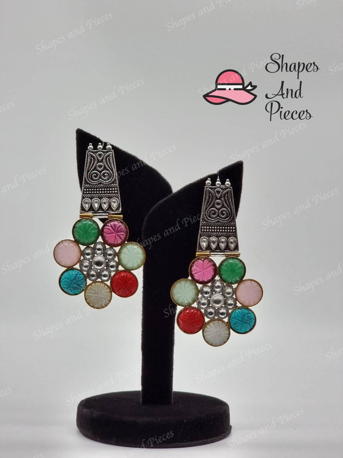 Spiral Stone Earrings - Shapes and Pieces